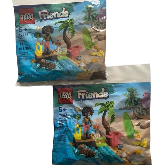 Lego Other - LEGO FRIENDS Legos 30635 Beach Cleanup with Otter 52 pcs Building Toy 2 Sets New